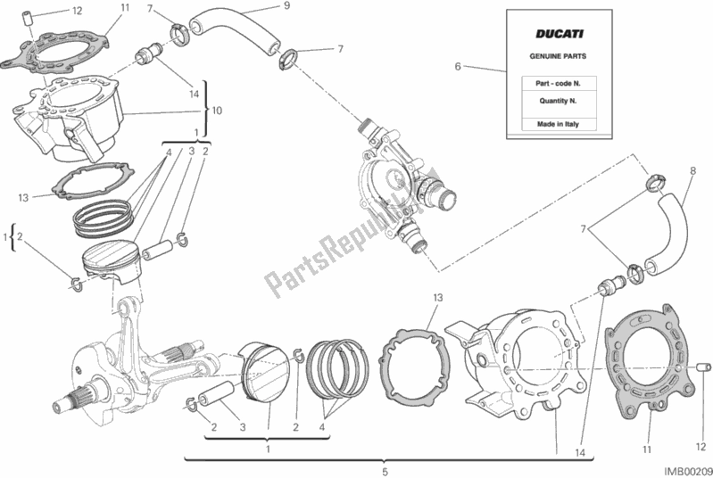 Todas as partes de Cilindros - Pistões do Ducati Diavel Carbon FL Brasil 1200 2015